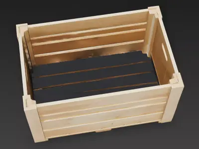 Realistic Classic Wooden Crate 3D Model Low-poly 3D model