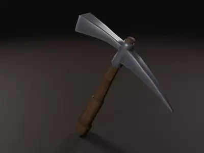 Pickaxe - low-poly hand-painted 3D model Low-poly 3D model