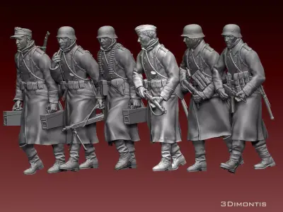 German soldiers 3D print model