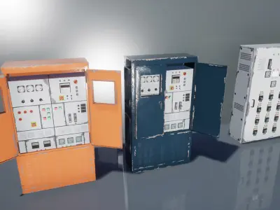 Industrial Control Panel Low-poly 3D model