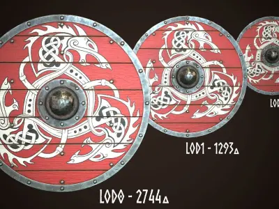 Viking Shield 34 Low-poly 3D model