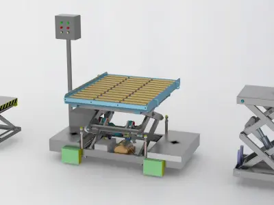 Scissor lifting platform machine Assembly 3D model