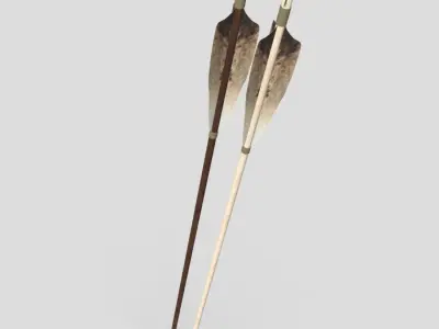 Wooden Arrow 1 Low-poly 3D model