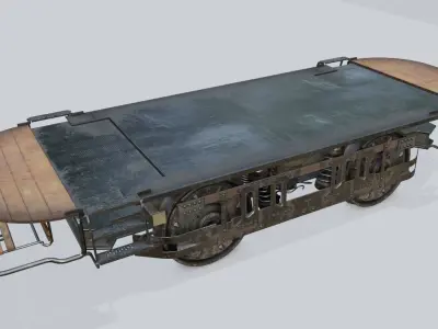 train wheels with pbr textures Low-poly 3D model