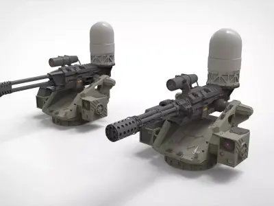 turret 4 futuristic weapon 3D model