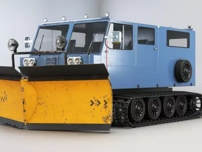 Thiokol Spryte Snowcat and Snowplow 3D model