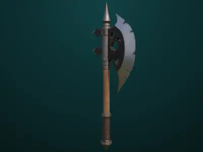 Battle Axe 16 All PBR Unity UE Textures Included Low-poly 3D model