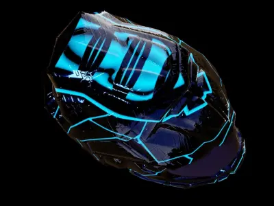 carbon helmet futuristic glow Low-poly 3D model