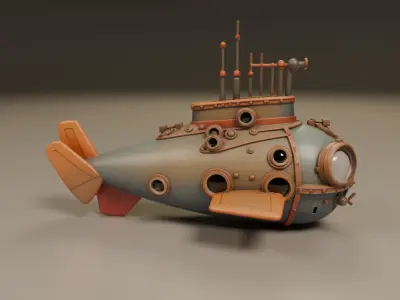 submarine 3D print model get