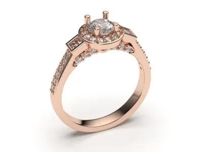 solitaire with ring sizes  8 part S26 3D print model