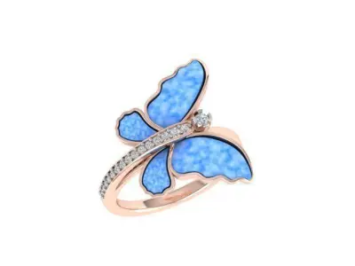 Butterfly Ring 3D print model 4
