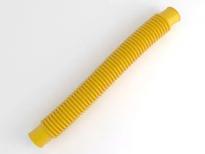 Hog Oval Corrugated Hose 01 Yellow 3D model