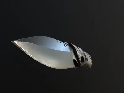 hunting knife Low-poly 3D model 7