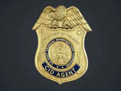 Criminal Investigation Badge Low-poly 3D model