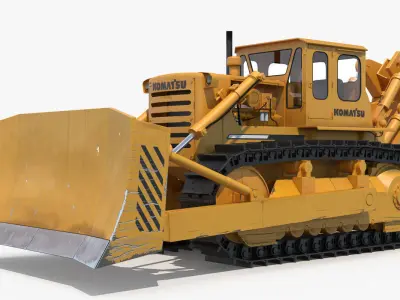 Bulldozer Komatsu Rigged 3D model