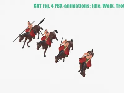 Ukrainian cossack-rider Low-poly 3D model