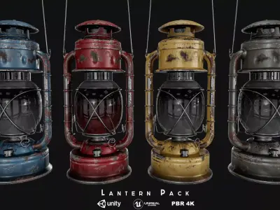Lantern Pack Low-poly 3D model