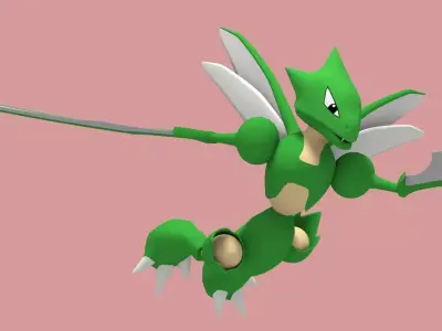 Scyther POKEMON Low-poly 3D model