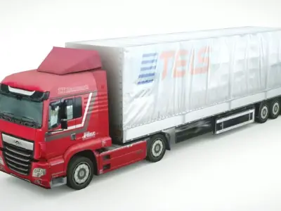 semi-truck 946 Low-poly 3D model