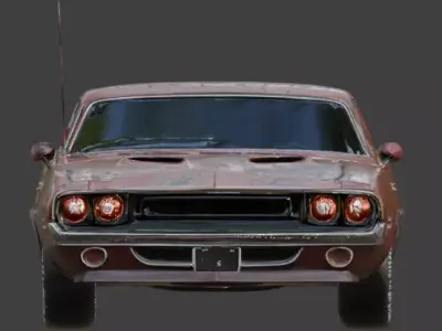 Demonic Blood-Red Haunted Muscle Car 3D Model Low-poly 3D model