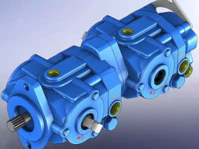 Variable Displacement Piston Pump EATON 70360 Free 3D model