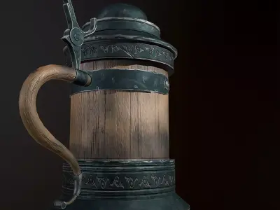 Beer Mug Low-poly 3D model