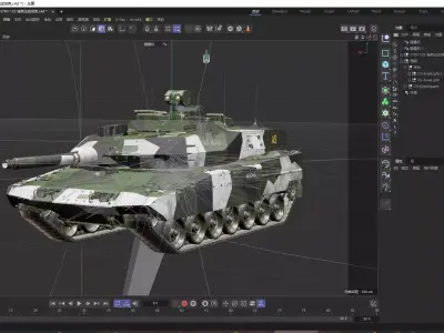 Stridsvagn 122 Swedish Army Tank Low-poly 3D model