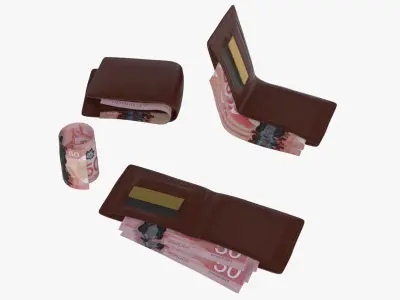 Canada 50 Dollar Wallet Money Purse 3D model