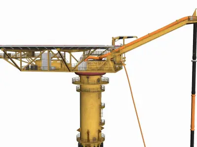 Oil Rig -Gullfaks Loading Buoy Low-poly 3D model