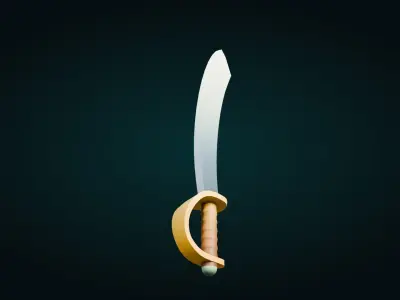 Low Poly Pirate Sword Free low-poly 3D model