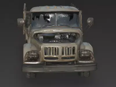 Vintage Post-Apocalyptic 6x6 Military Truck 3D Vehicle Model Low-poly 3D model