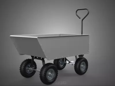 STEEL BED TRAY WHEELBARROW CART TROLLEY WAGON HAND TRUCK PALLET 3D model