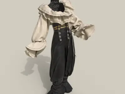 vintage female outfit 3D model