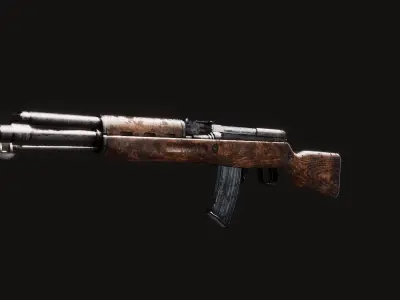 SKS Rifle Low-poly 3D model