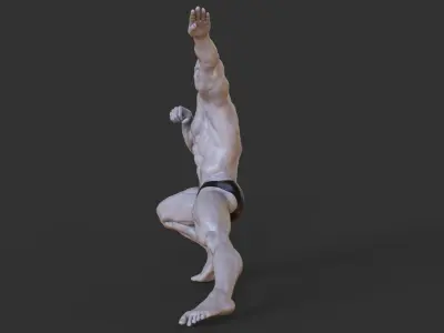 Bodybuilder Pose 3D print model 7