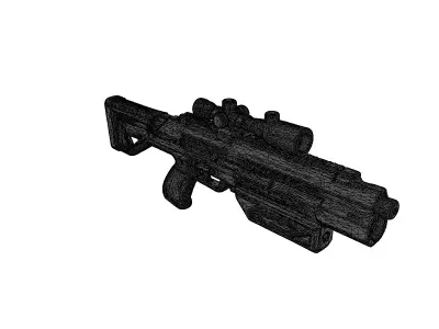 Futuristic Laser Rifle with Carbon Fiber 3D model