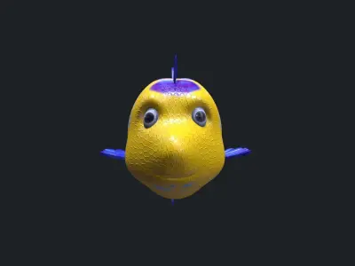 Fish cartoon Low-poly 3D model
