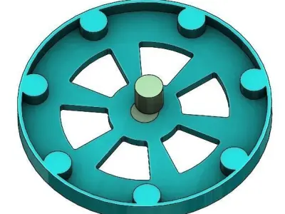 Mechanical Principle-External cycloidal gear set-Lobes 6 Free 3D print model
