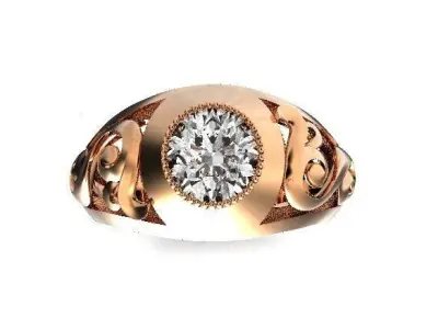  ring vintage unisex patterned quartz 452 3D print model