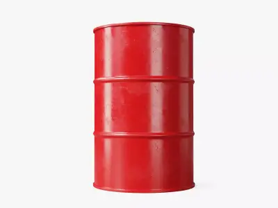 Steel Barrel - Red - Clean 3D model