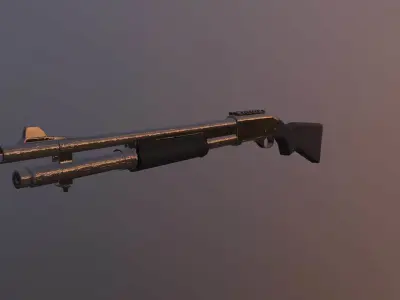 Remington 870 Shotgun Low-poly 3D model