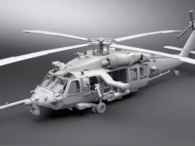 MH60 M Blackhawk Scale model  3D print model
