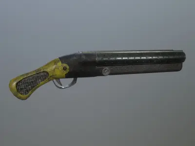 Shotgun - different styles Low-poly 3D model