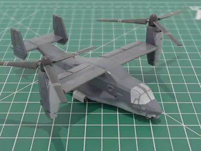 V-22 Osprey VTOLS Military Transport Aircraft 3D Print 3D print model