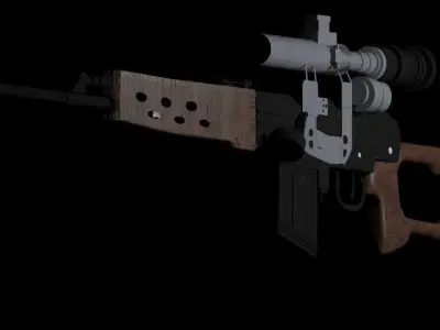 Dragunov SVD Sniper rifle Free low-poly 3D model