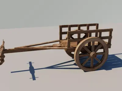 bullock cart 3D model purchase