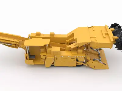 Heavy-Duty Continuous Miner for Rock Extraction 3D model