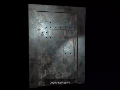 Industrial Metal Rust Doors Pack - Low Poly Game Ready