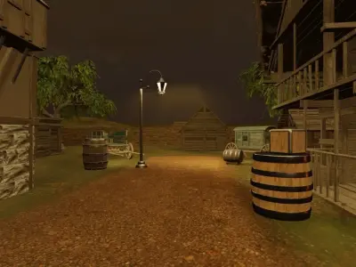Night Village 3D model