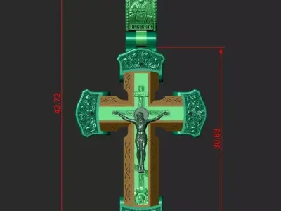 INSERTS WITH THE FACES OF SAINTS FOR THE WOODEN BASE CROSS  3D print model